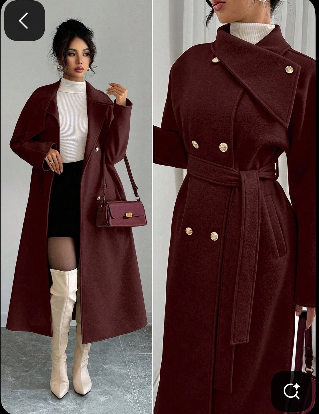 Burgundy trench coach style and shopping