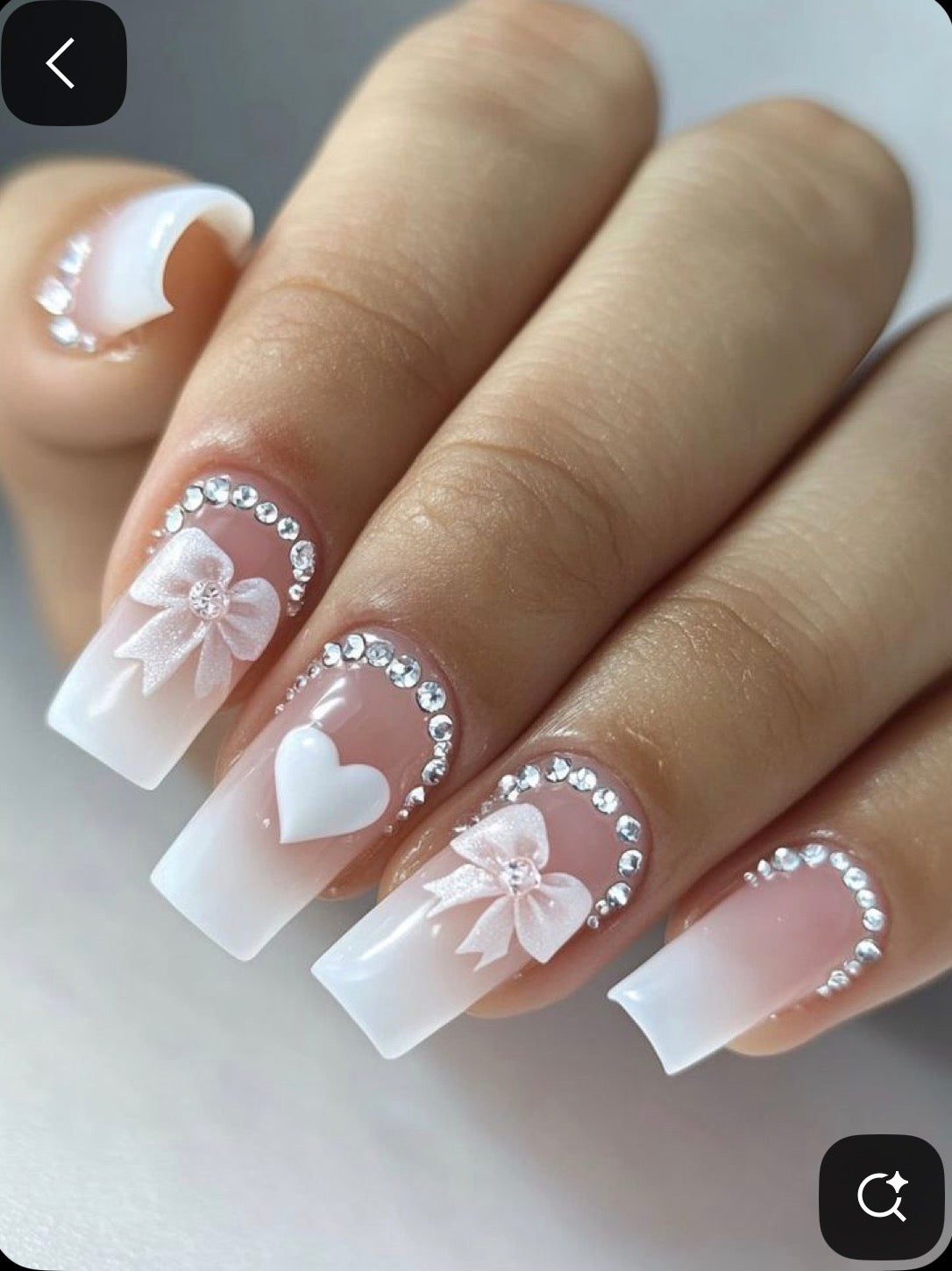 Coquette Milky Ombré Nail Art