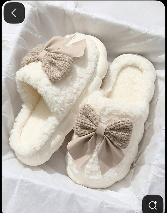 Coquette bow slippers